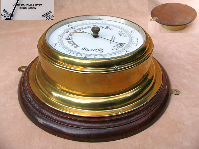 1920's Ships style aneroid barometer by John Barker Kensington